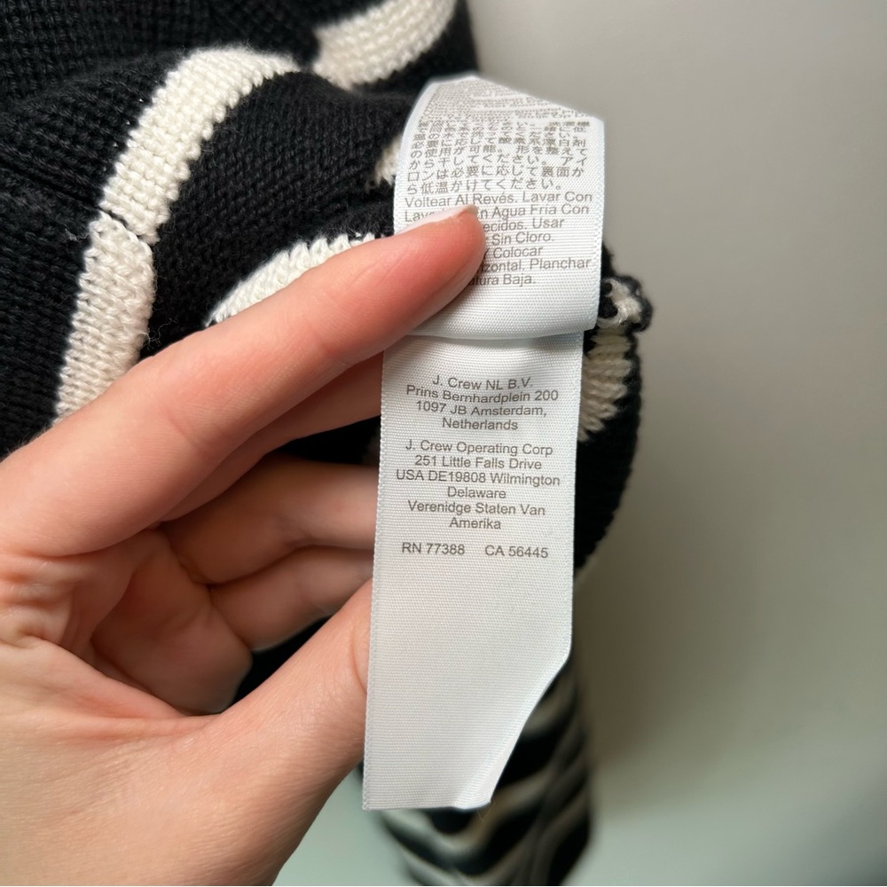 J. Crew Emilie Sweater Lady Jacket Black and White Stripe Size Large - Picture 7 of 9